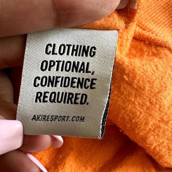 AKIRE Sport by Erika Orange Oversized Crewneck Sweatshirt Women Small S - Picture 6 of 8